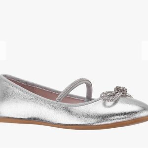 Nina Shimmering Silver Kids Dress Shoes